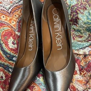 Metallic Calvin Klein 3in heels